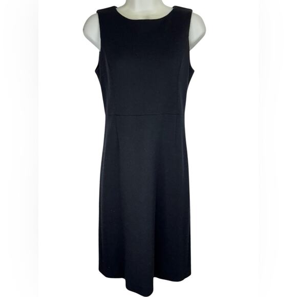 Bespoke Black Wool Red Silk Lining Sheath Dress | Size S | Penchant Dressmakers - Picture 1 of 10